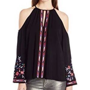 Parker Women’s Adelise Cold Shoulder Floral Embroidered Blouse size Medium EUC